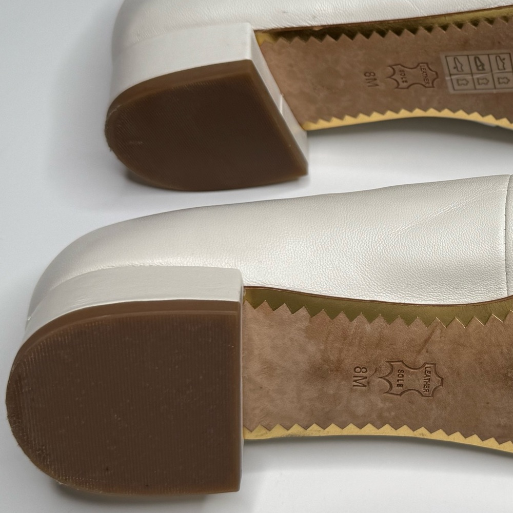 Pristine Tory Burch Cream Leather Logo Medallion Ballet Flats - Picture 3 of 8
